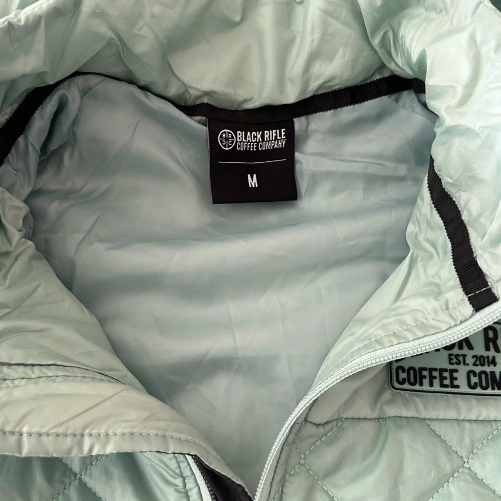 Black Rifle Coffee Company Women's Light Blue Puffer Jacket - NWT Medium - Picture 5 of 7